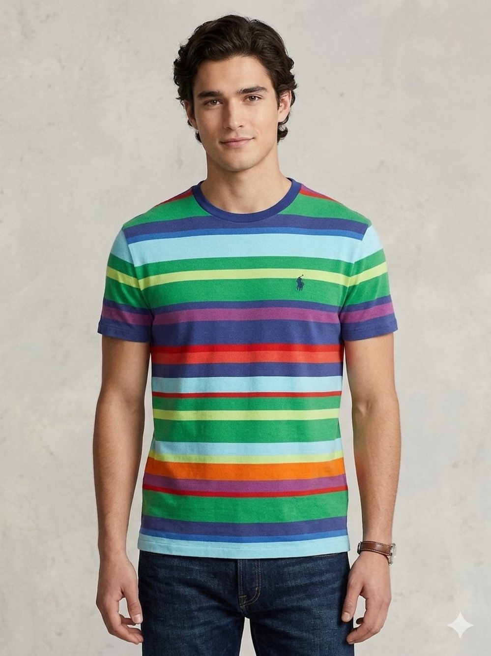 Polo Ralph Lauren Striped Pique T Shirt Small
